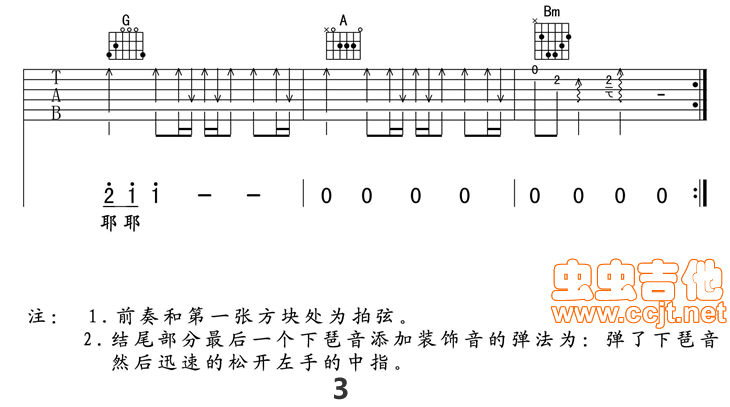 雨过之后吉他谱,原版歌曲,简单D调弹唱教学,六线谱指弹简谱3张图