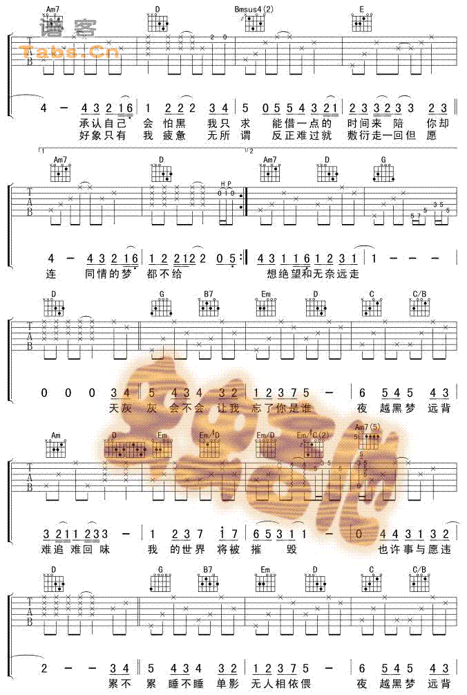 世界末日吉他谱,简单C调原版指弹曲谱,周杰伦高清流行弹唱ver3六线乐谱