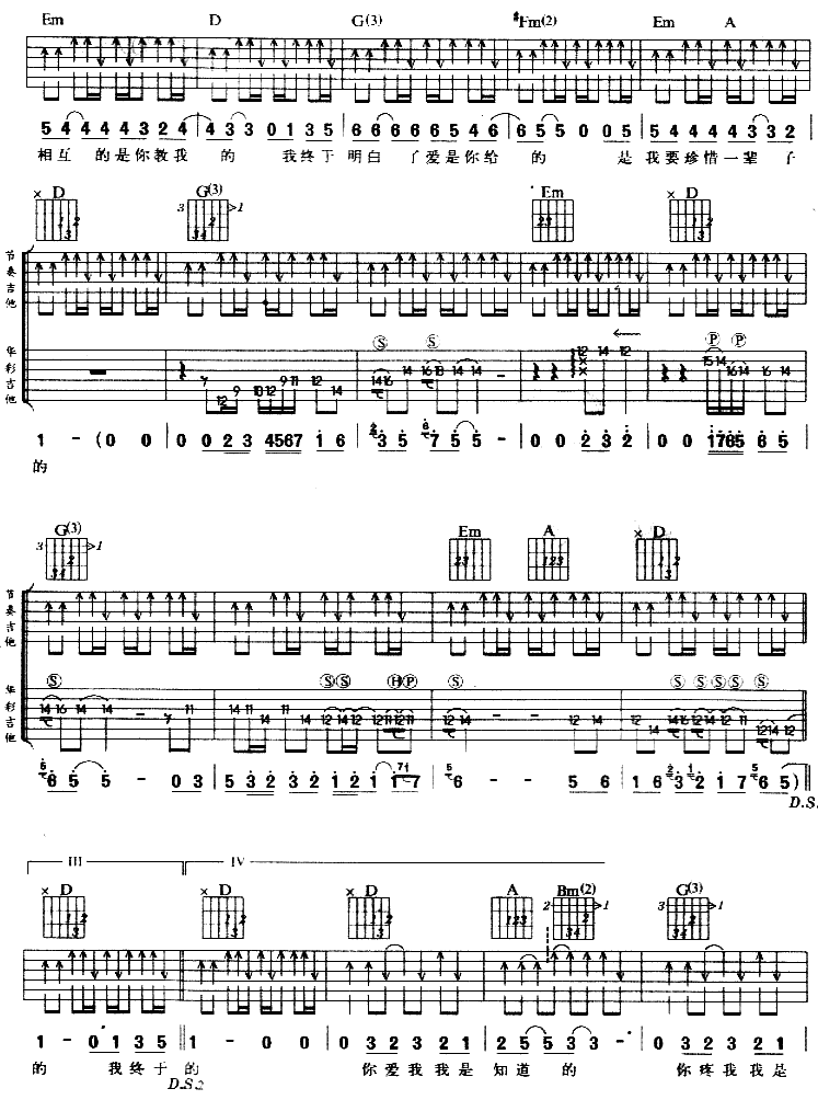 爱是怎样炼成的吉他谱,原版歌曲,简单D调弹唱教学,六线谱指弹简谱3张图