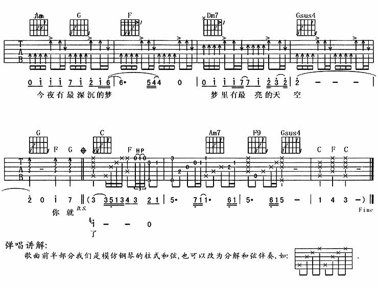 你就像个小孩吉他谱,原版歌曲,简单C调弹唱教学,六线谱指弹简谱3张图