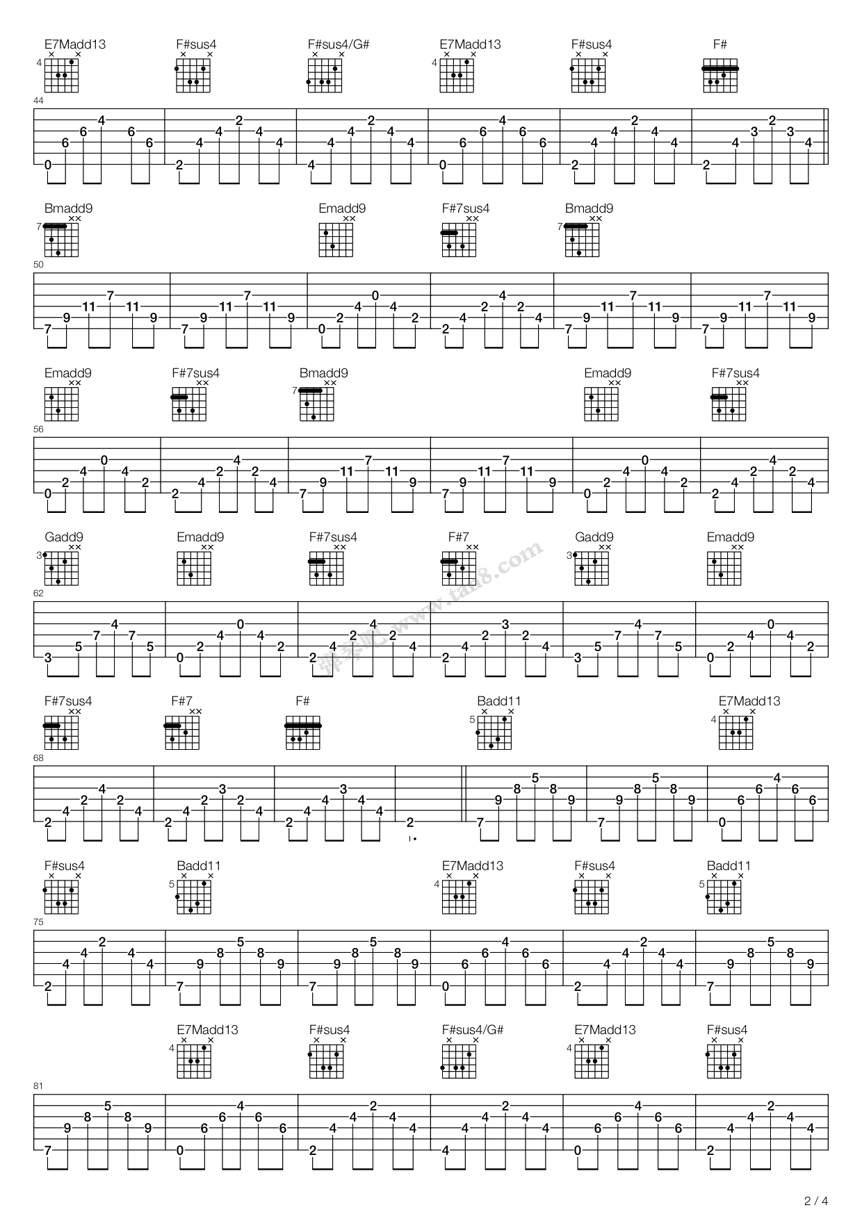 AlwaysWithMe吉他谱,原版歌曲,简单C调弹唱教学,六线谱指弹简谱18张图