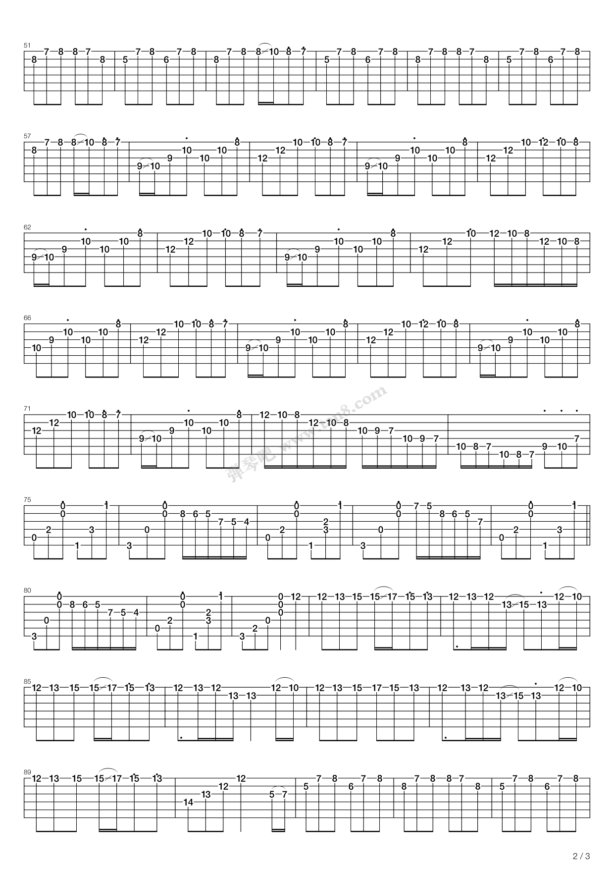 HalfMoon半月吉他谱,原版歌曲,简单C调弹唱教学,六线谱指弹简谱9张图