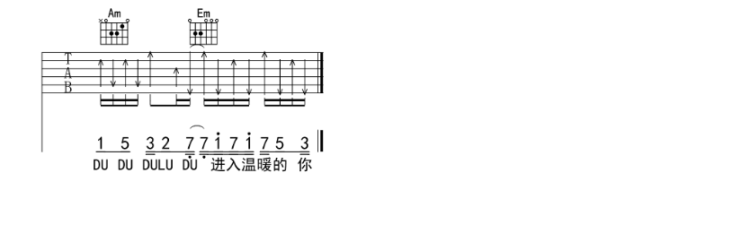 溯吉他谱,原版歌曲,简单E调弹唱教学,六线谱指弹简谱6张图