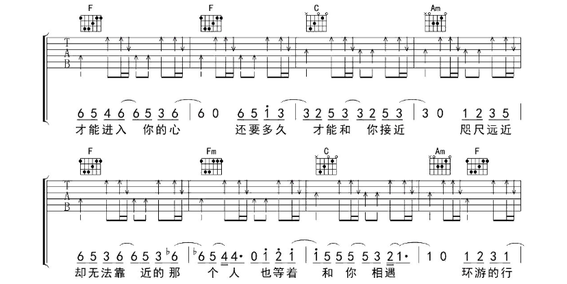 水星记吉他谱,原版歌曲,简单C调弹唱教学,六线谱指弹简谱7张图