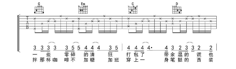 这是你想要的生活吗吉他谱,原版歌曲,简单G调弹唱教学,六线谱指弹简谱5张图