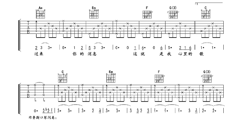 当你老了吉他谱,原版歌曲,简单D调弹唱教学,六线谱指弹简谱6张图