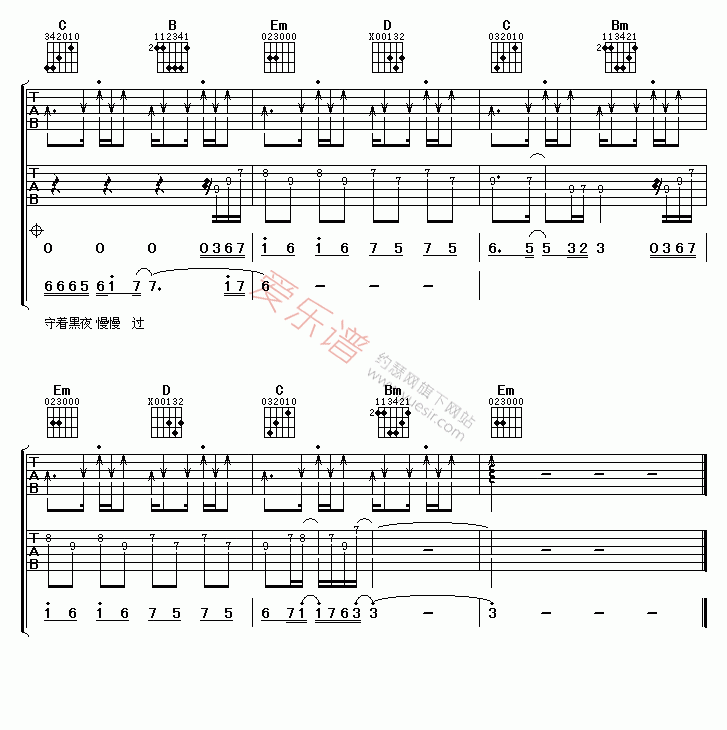 爱情惹的祸吉他谱,简单C调原版指弹曲谱,姜玉阳高清流行弹唱六线乐谱