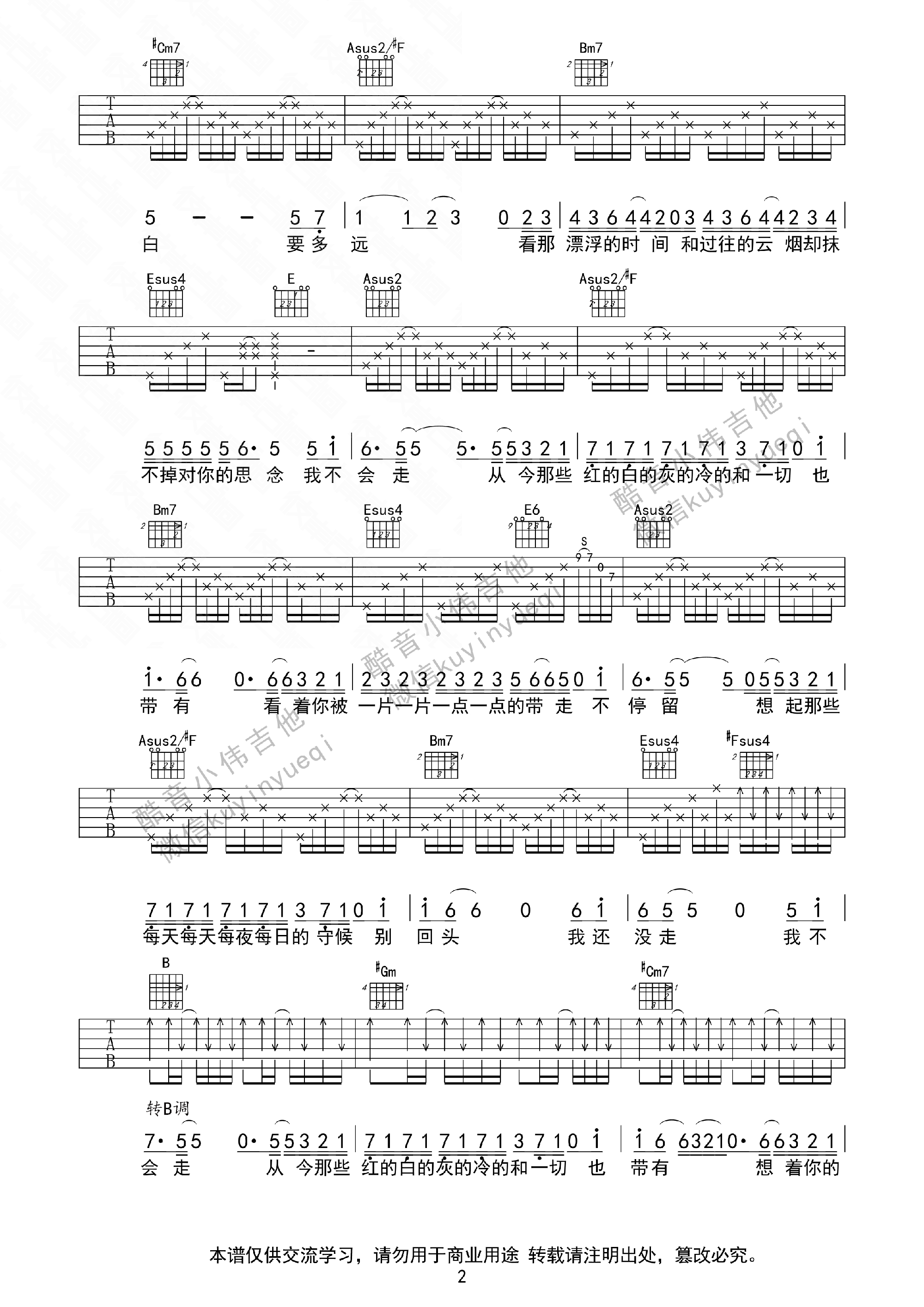 夏洛特烦恼吉他谱,简单A调原版指弹曲谱,金志文高清流行弹唱全网首发六线乐谱