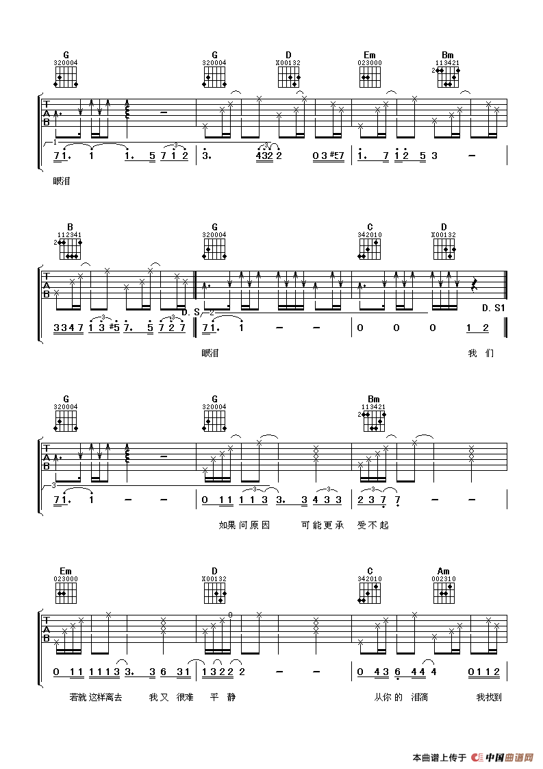 回来吉他谱,C调姚若龙词陈小霞曲高清简单谱教学简谱,张信哲六线谱原版六线谱图片