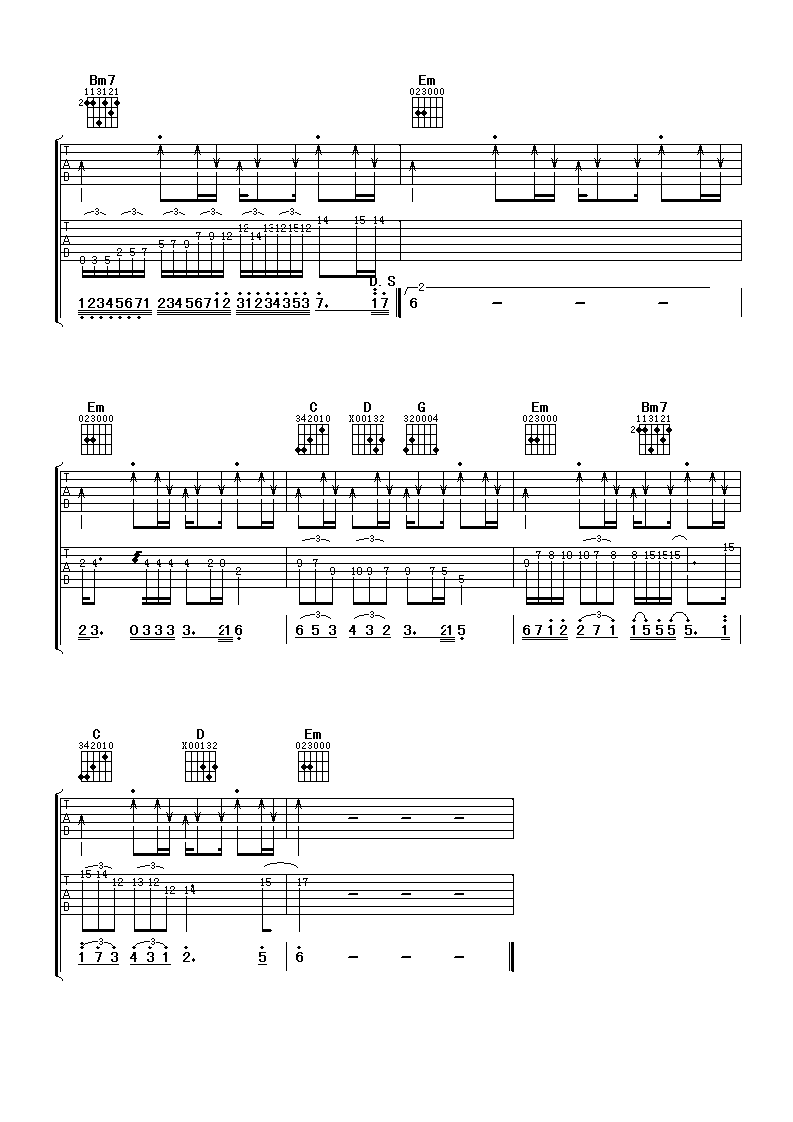 你到底爱谁吉他谱,原版歌曲,简单G调弹唱教学,六线谱指弹简谱4张图