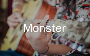 Monster吉他谱,刘宪华歌曲,A调简单指弹教学简谱,濮宇版六线谱图片