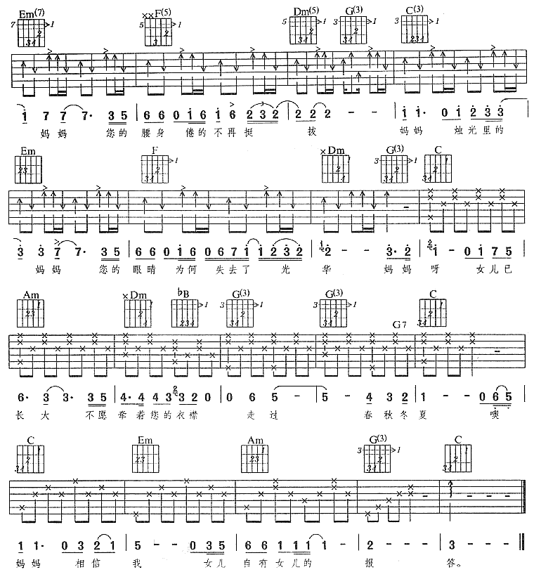 烛光里的妈妈吉他谱第2页
