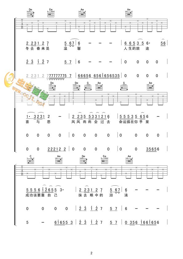 抹去泪水吉他谱第2页