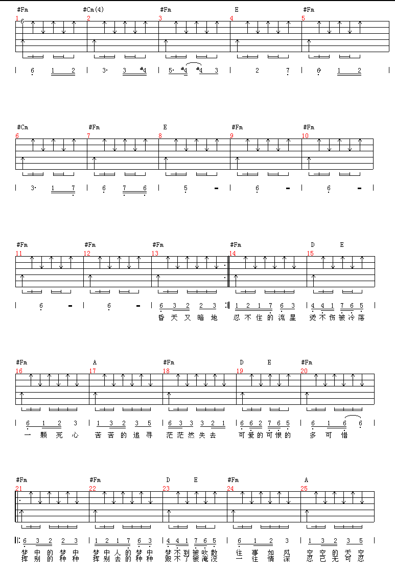 天涯吉他谱第1页