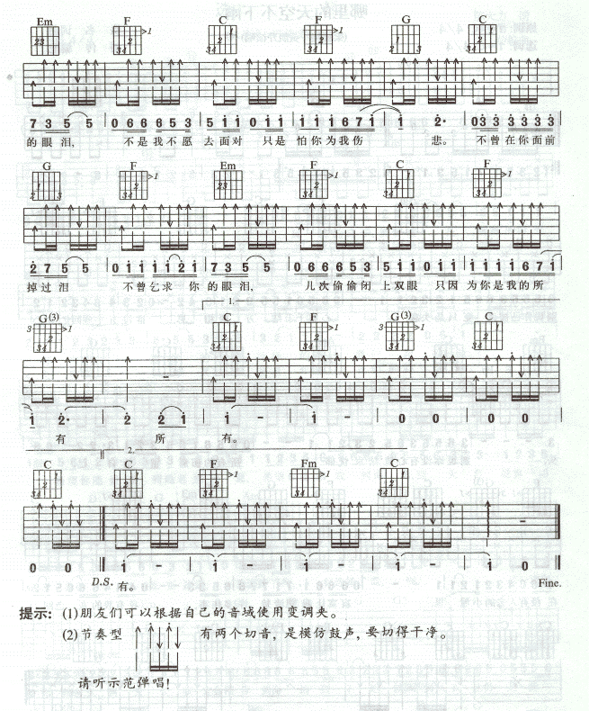 不曾在你面前掉过泪吉他谱第2页