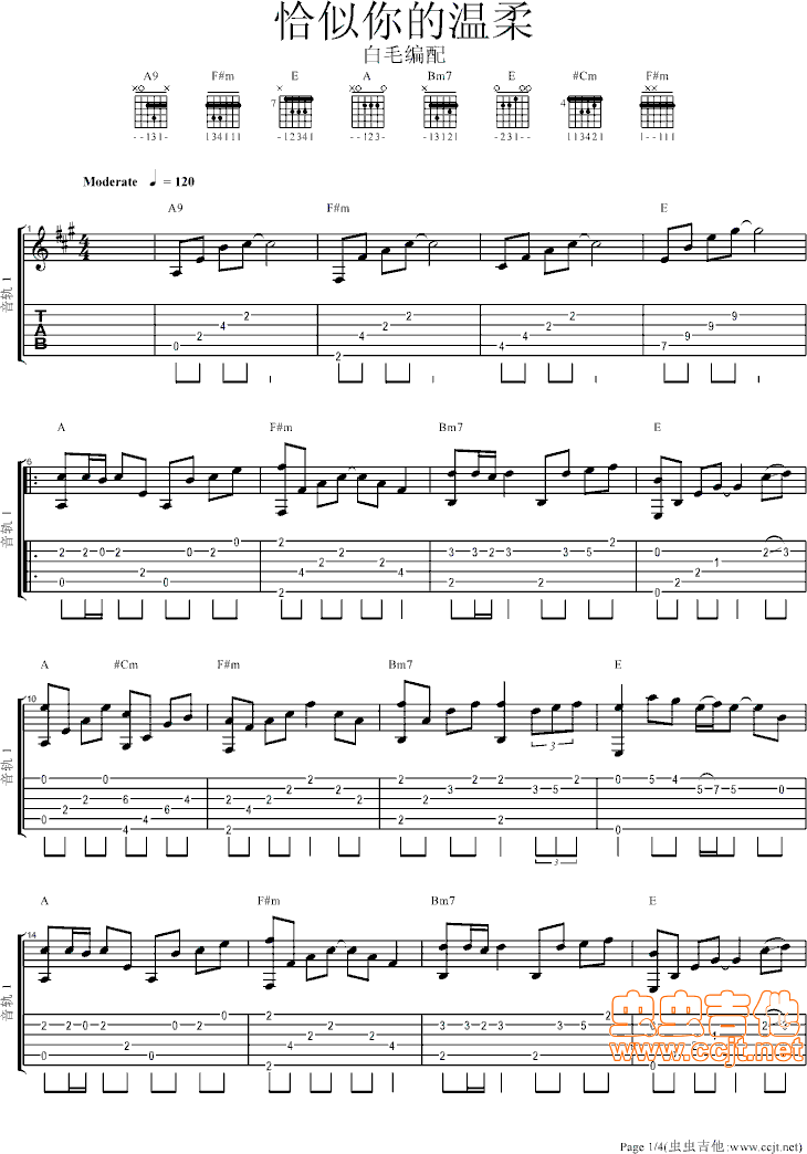 恰似你的温柔吉他谱第1页