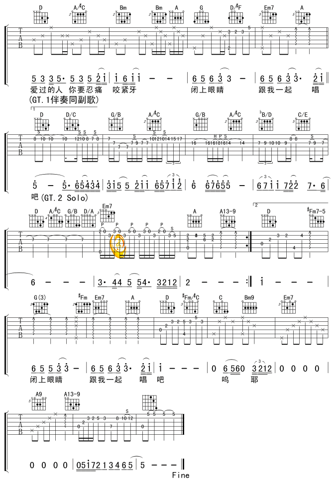 国王的新歌（版本一）吉他谱第3页