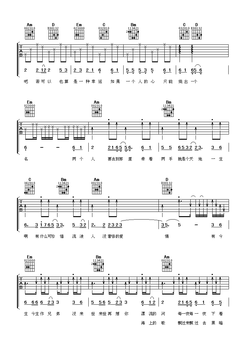 《兄弟吉他谱》_任贤齐_G调_吉他图片谱3张 图2