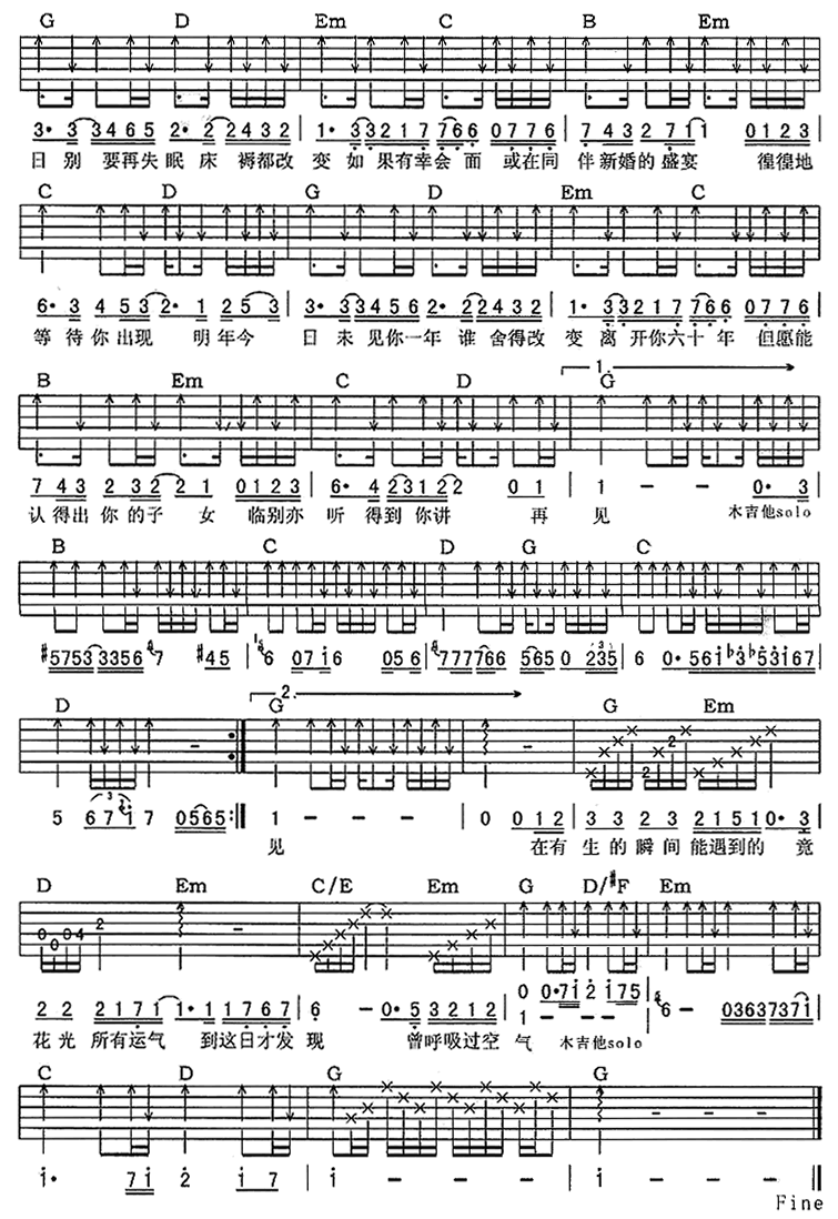 明年今日吉他谱第2页