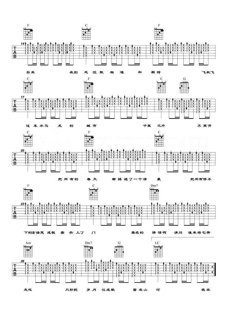 《再不疯狂我们就老了吉他谱》_李宇春_C调_吉他图片谱2张 图2