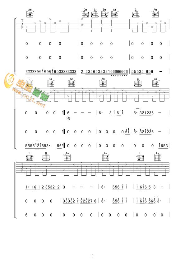 抹去泪水吉他谱第3页