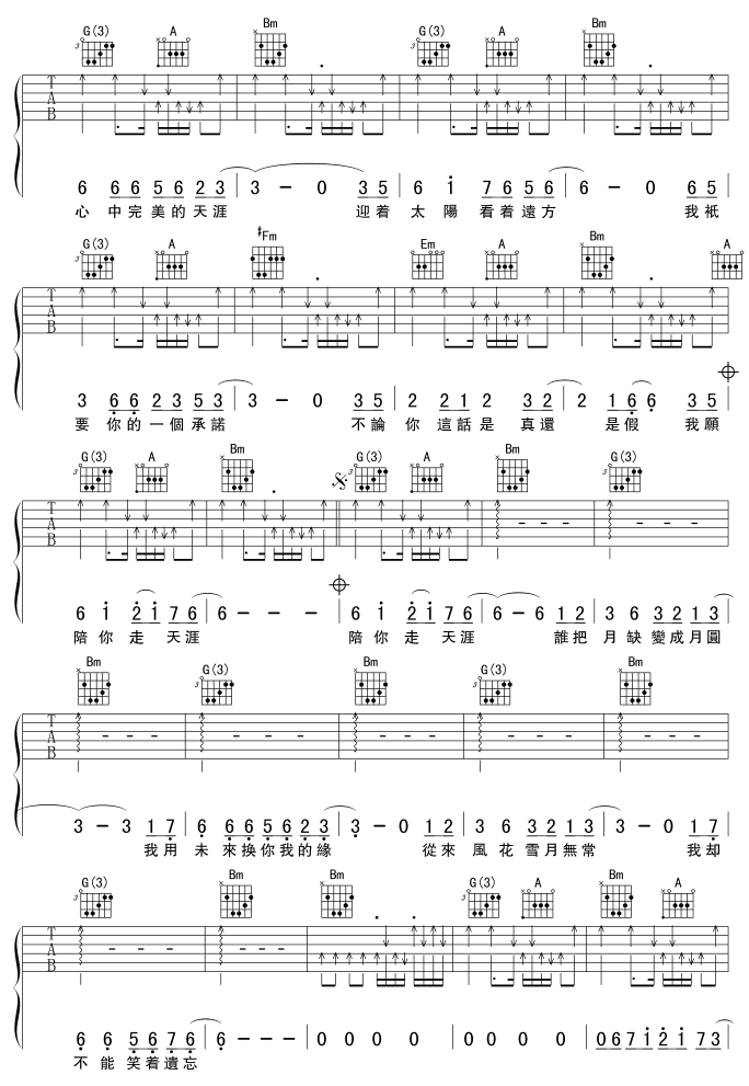 天涯吉他谱第3页